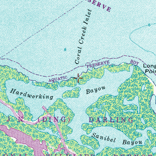 Topographic Map of Coral Creek Inlet, FL