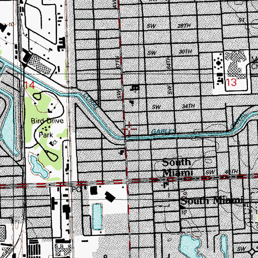 Topographic Map of Coral Gables Canal, FL