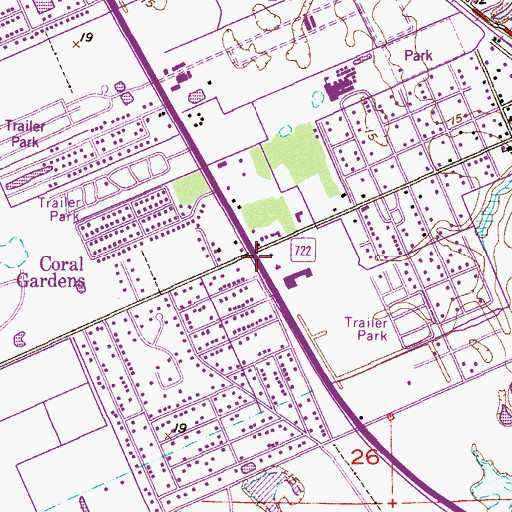 Topographic Map of Coral Gardens, FL