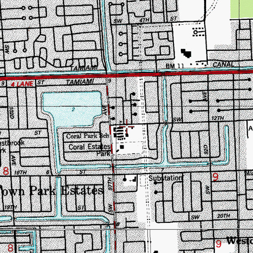 Topographic Map of Coral Park Elementary School, FL
