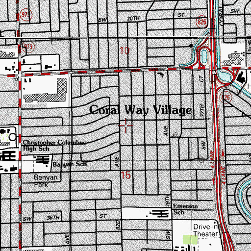 Topographic Map of Coral Way Village, FL