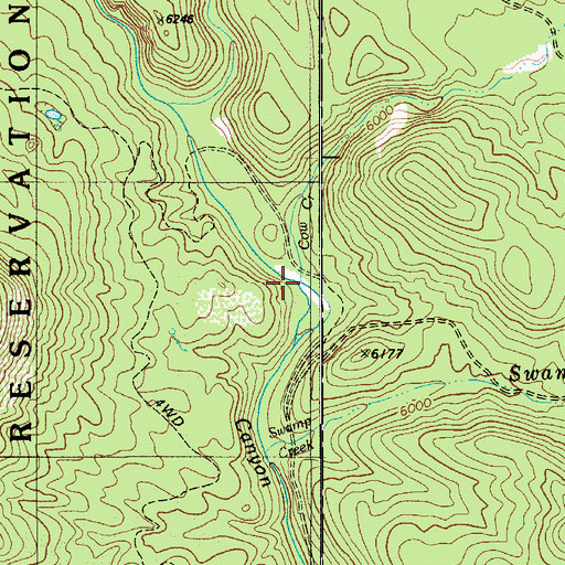Topographic Map of Cow Creek, AZ