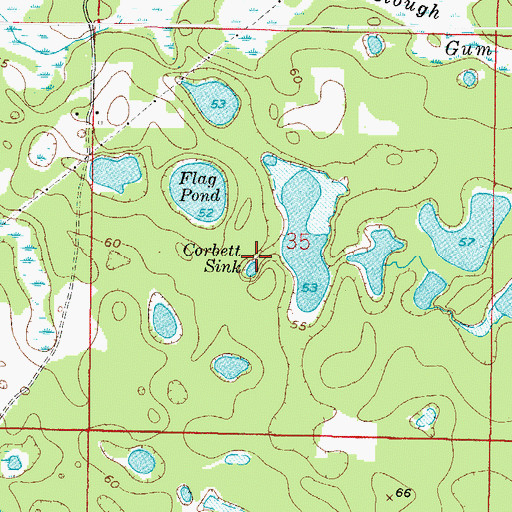 Topographic Map of Corbett Sink, FL