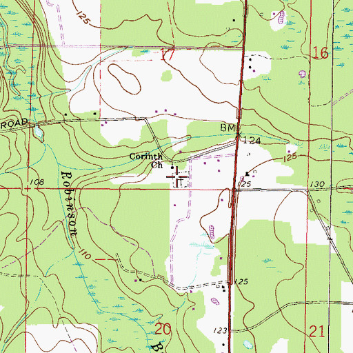 Topographic Map of Corinth Church, FL