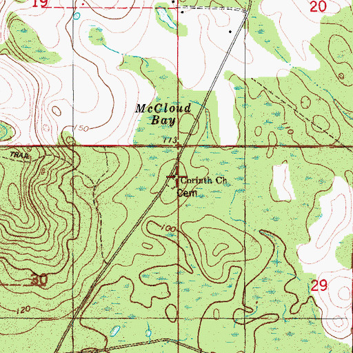 Topographic Map of Corinth Church, FL
