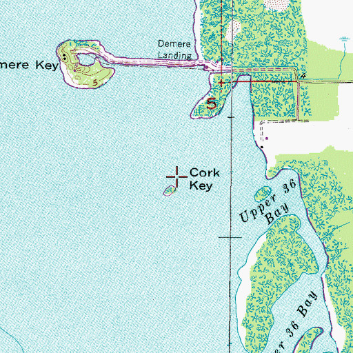 Topographic Map of Cork Key, FL
