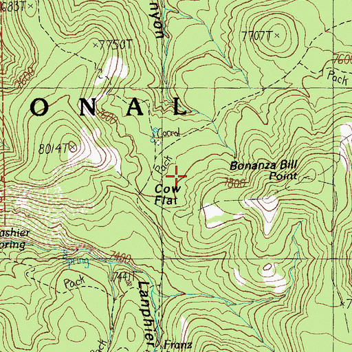Topographic Map of Cow Flat, AZ