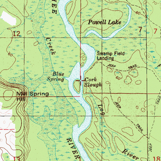 Topographic Map of Cork Slough, FL