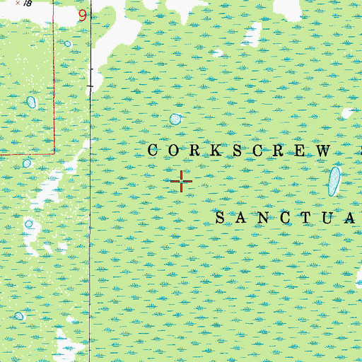 Topographic Map of Corkscrew Swamp Sanctuary, FL