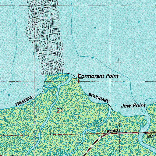 Topographic Map of Cormorant Point, FL