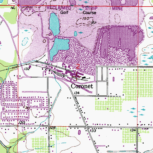 Topographic Map of Coronet, FL