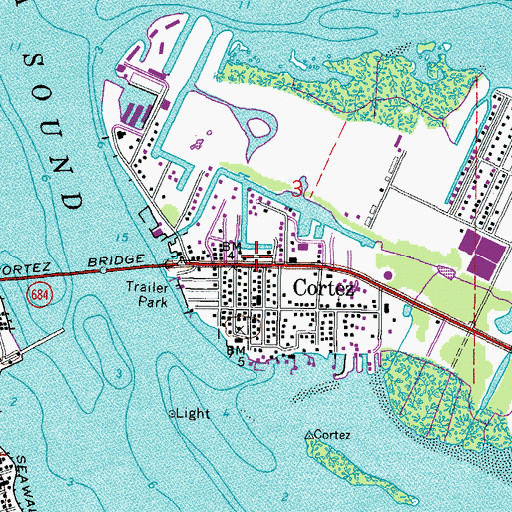 Topographic Map of Cortez, FL