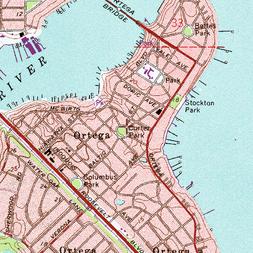 Topographic Map of Cortez Park, FL