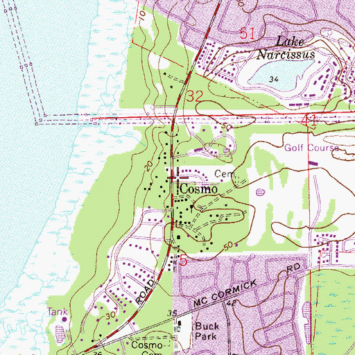 Topographic Map of Cosmo, FL