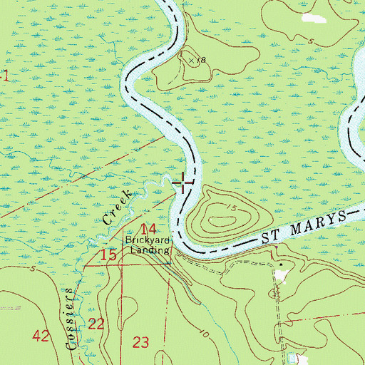 Topographic Map of Cossiers Creek, FL