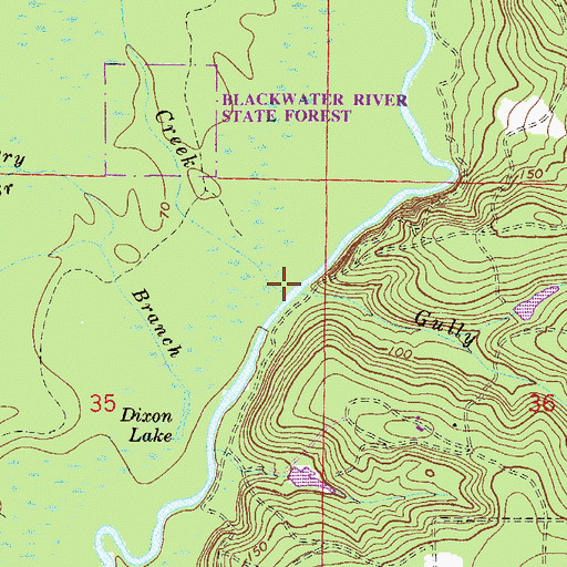 Topographic Map of Cotton Creek, FL