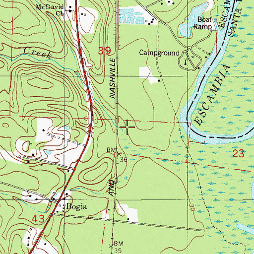 Topographic Map of Cotton Creek, FL