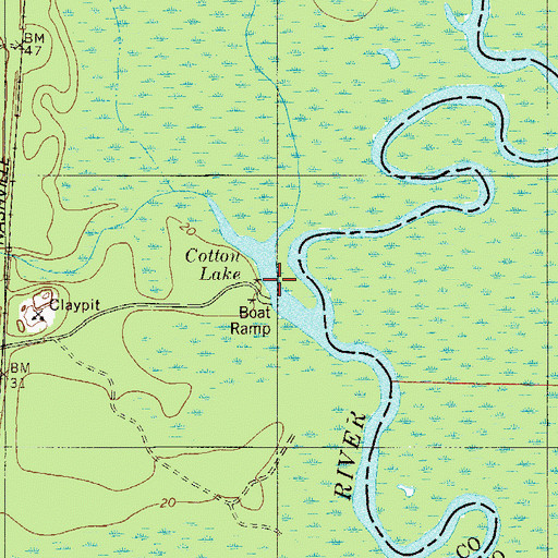 Topographic Map of Cotton Lake, FL