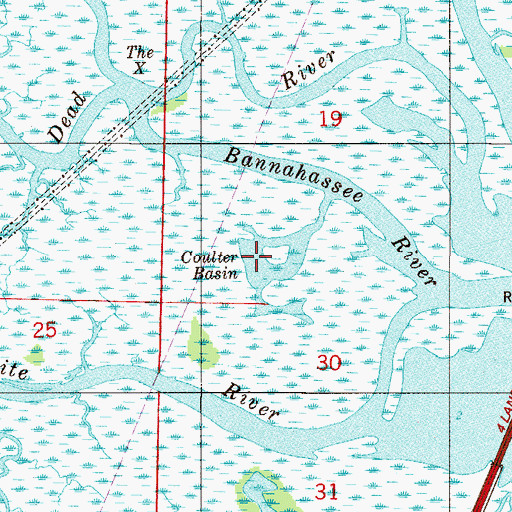 Topographic Map of Coulter Basin, FL
