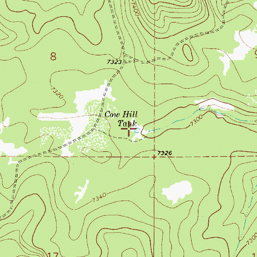 Topographic Map of Cow Hill Tank, AZ