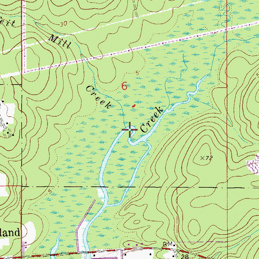Topographic Map of Counterfeit Mill Creek, FL