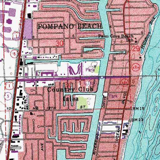 Topographic Map of Country Club Isles, FL