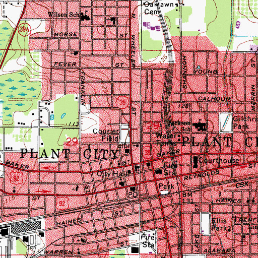 Topographic Map of Courier Field, FL