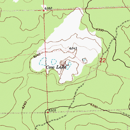 Topographic Map of Cow Lake, AZ
