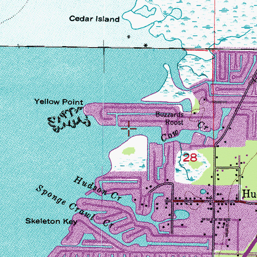 Topographic Map of Cow Creek, FL