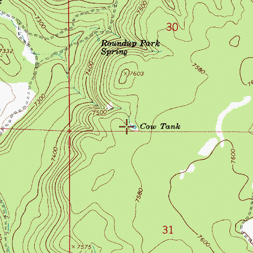 Topographic Map of Cow Tank, AZ