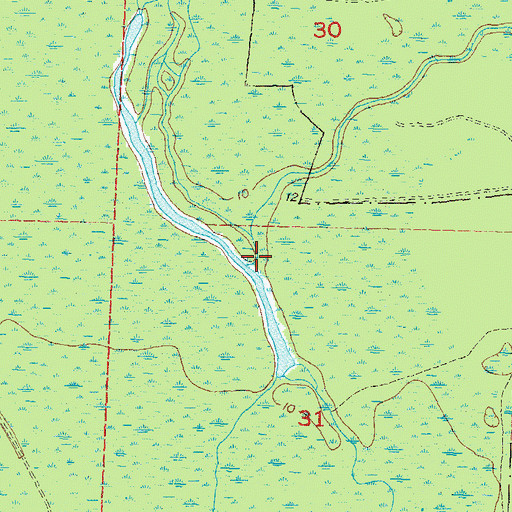 Topographic Map of Cow Creek, FL