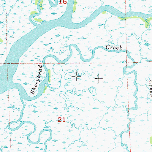 Topographic Map of Cow Creek, FL
