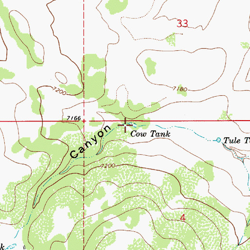Topographic Map of Cow Tank, AZ