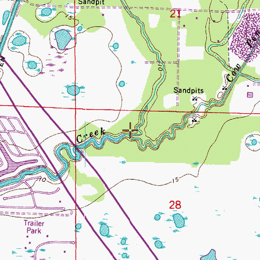 Topographic Map of Cow Pen Slough, FL