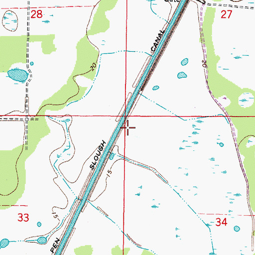 Topographic Map of Cow Pen Slough Canal, FL