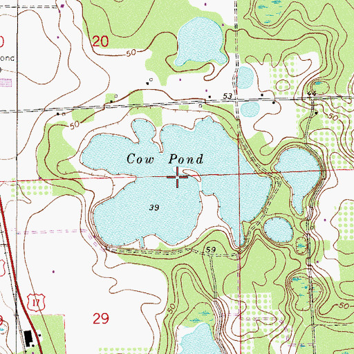 Topographic Map of Cow Pond, FL