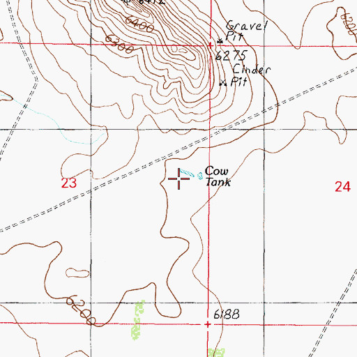 Topographic Map of Cow Tank, AZ