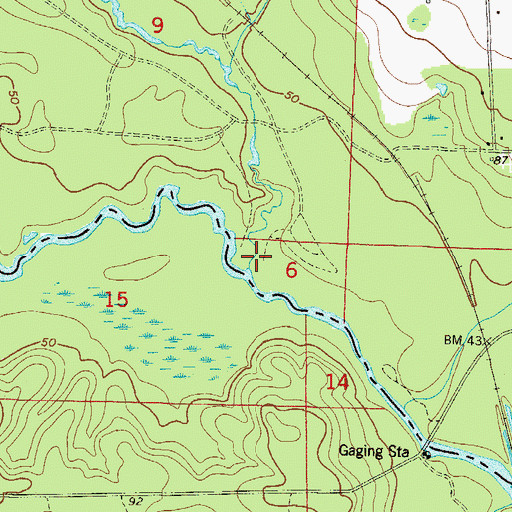 Topographic Map of Cowhide Creek, FL