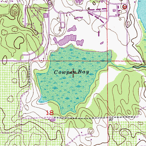 Topographic Map of Cowpen Bay, FL
