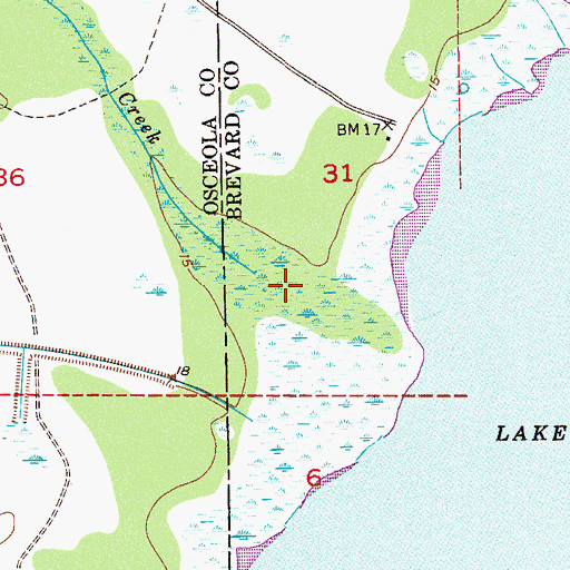 Topographic Map of Cox Creek, FL