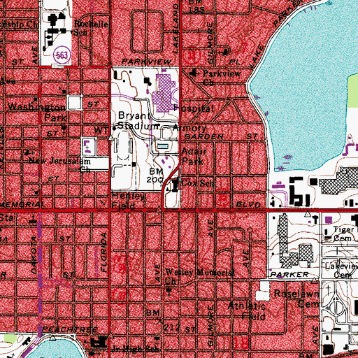 Topographic Map of Cox School, FL