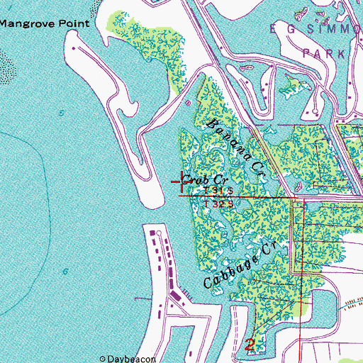 Topographic Map of Crab Creek, FL