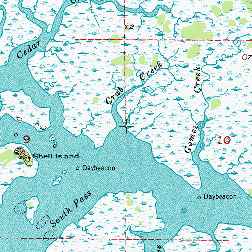 Topographic Map of Crab Creek, FL