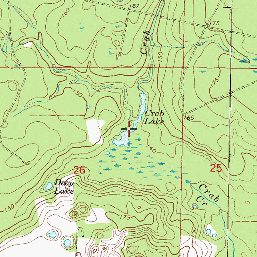 Topographic Map of Crab Lake, FL