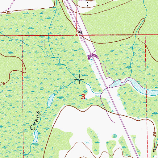 Topographic Map of Crabgrass Creek, FL