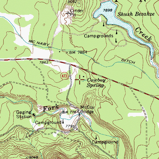 Topographic Map of Cowboy Spring, AZ