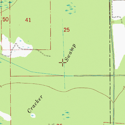 Topographic Map of Cracker Swamp, FL