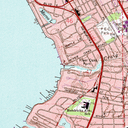 Topographic Map of Craig Creek, FL