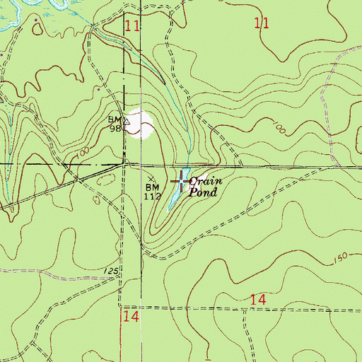 Topographic Map of Crain Pond, FL