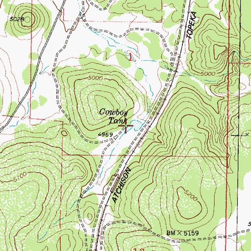 Topographic Map of Cowboy Tank, AZ
